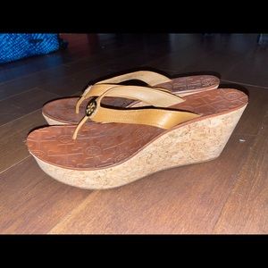 Tory Burch wedged flip flops